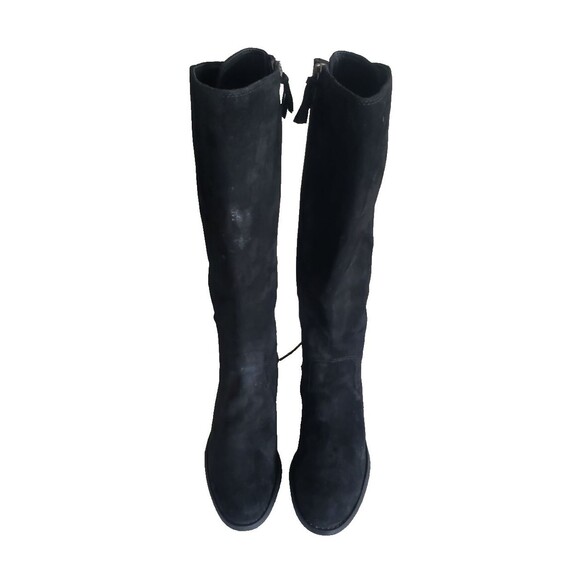 Aqua Sofft “Sharnell” Black Suede Knee High Boots Lace Up Water Resistant 6.5M - Picture 5 of 12